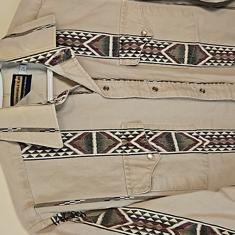 Vintage Panhandle Slim Patterned Button Down Shirt - image 2